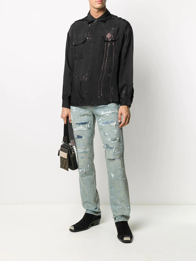 424 bleach-drip overshirt  outlook