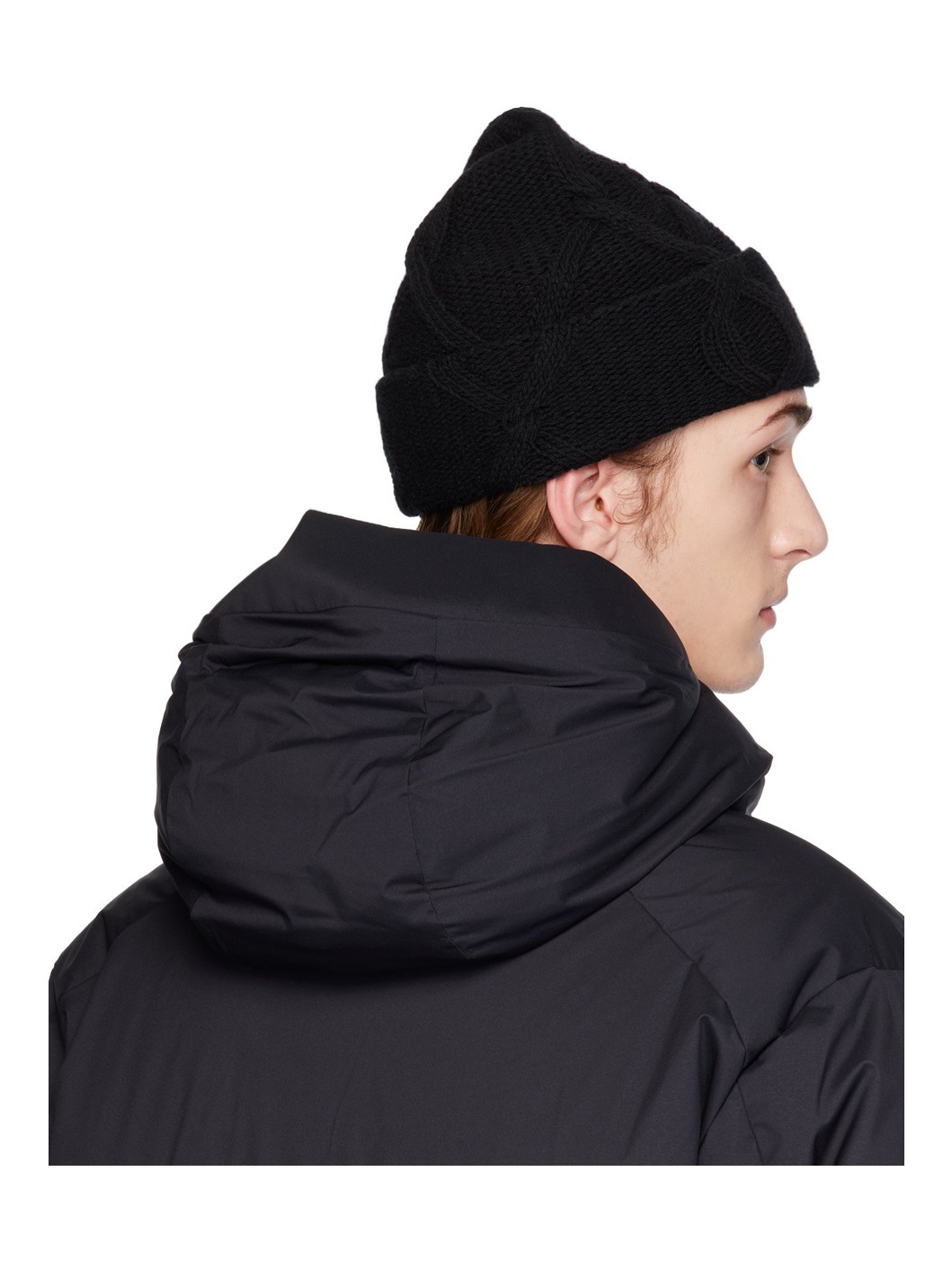 Black Wool Beanie - 3