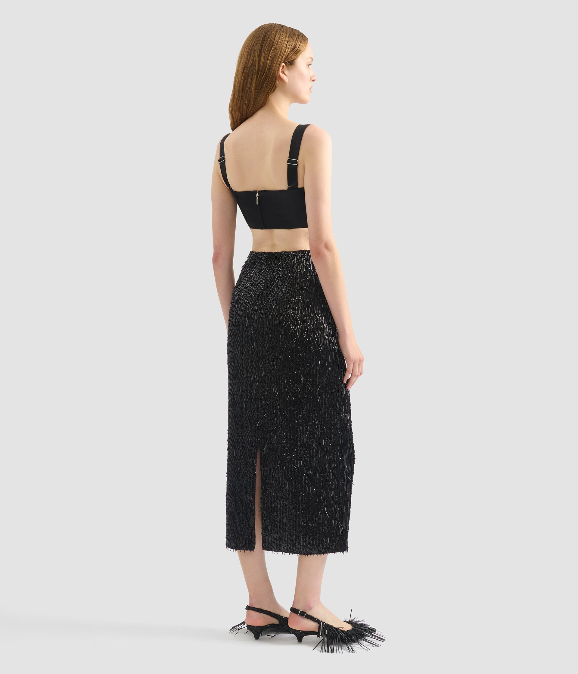 BUGLE SEQUIN PENCIL SKIRT - 3