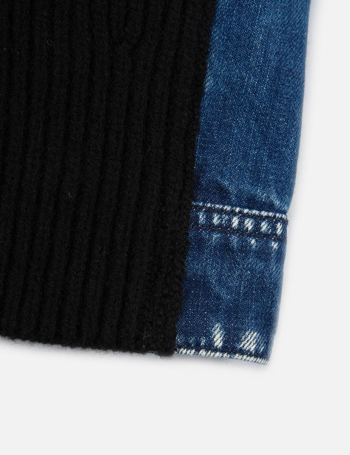 FABRIC BLOCKING DENIM SHIRT JACKET - 8