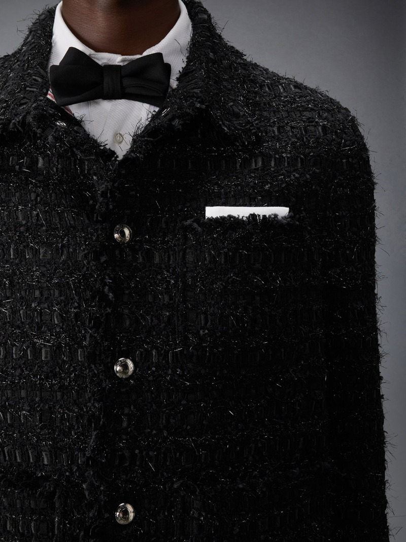 SATIN RIBBON TWEED FRAY EDGE UTILITY JACKET 6