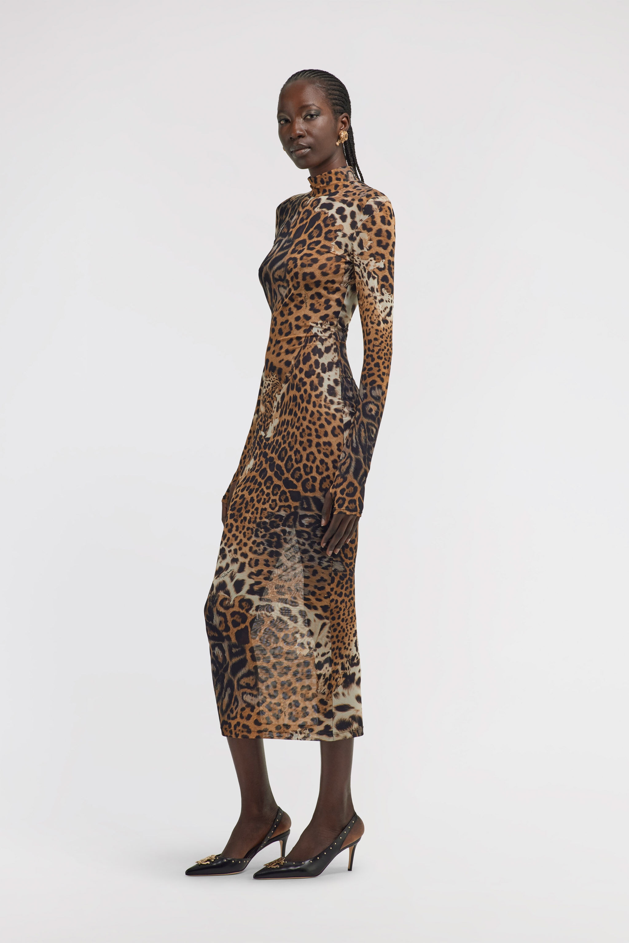 Long Tulle Dress with Jaguar Print - 5