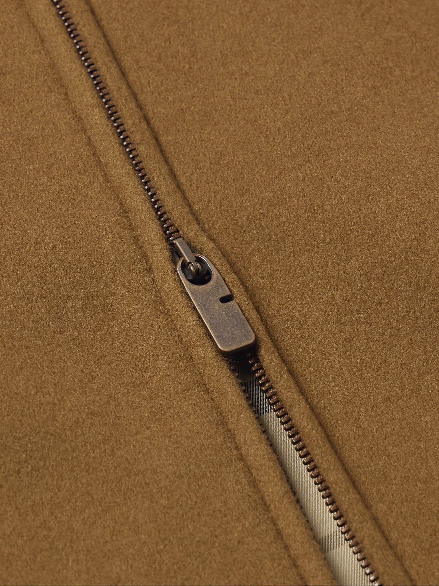 Logo-Embroidered Cashmere Harrington Jacket Camel - 5