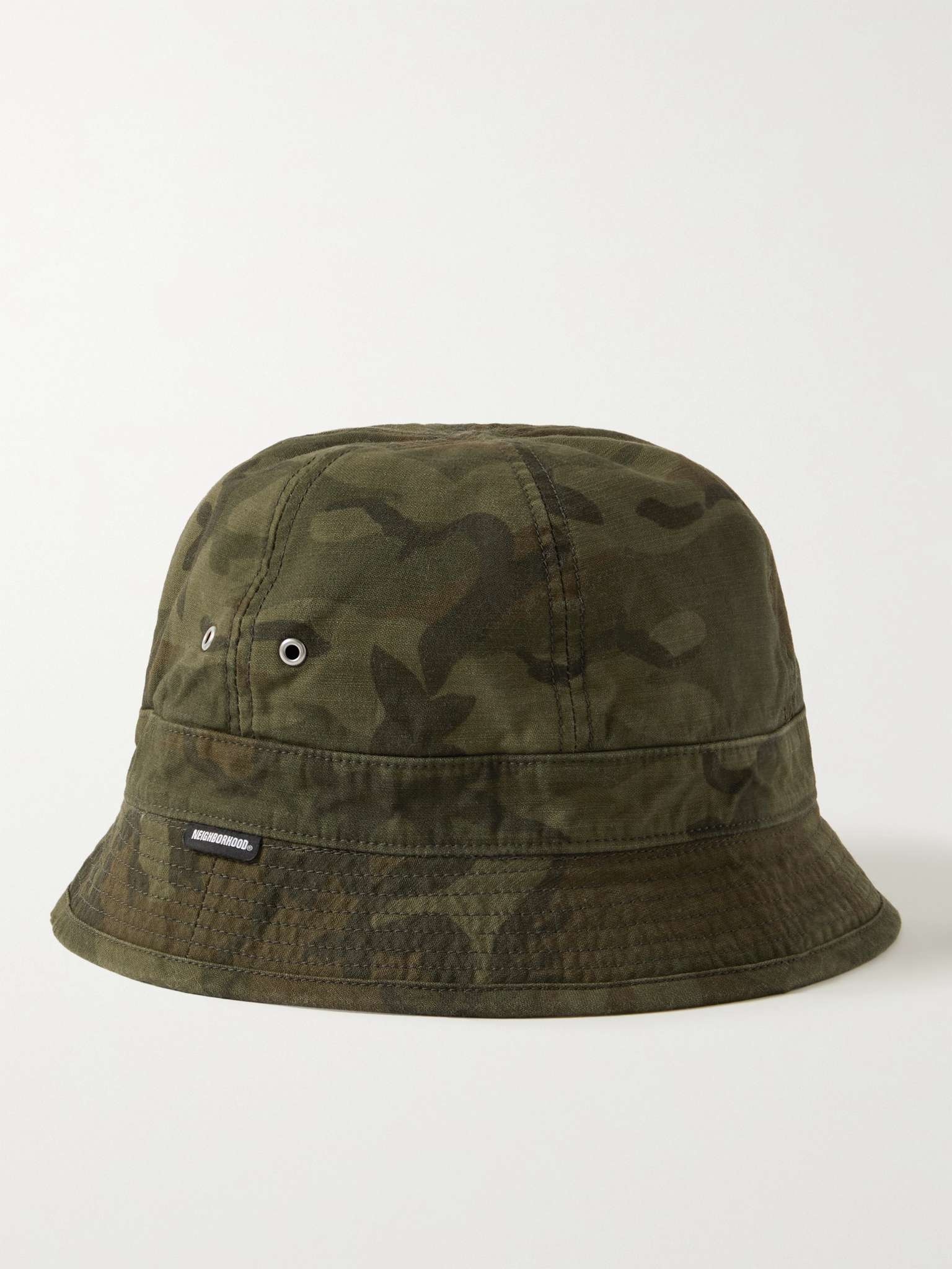 Camouflage-Print Cotton Bucket Hat - 1