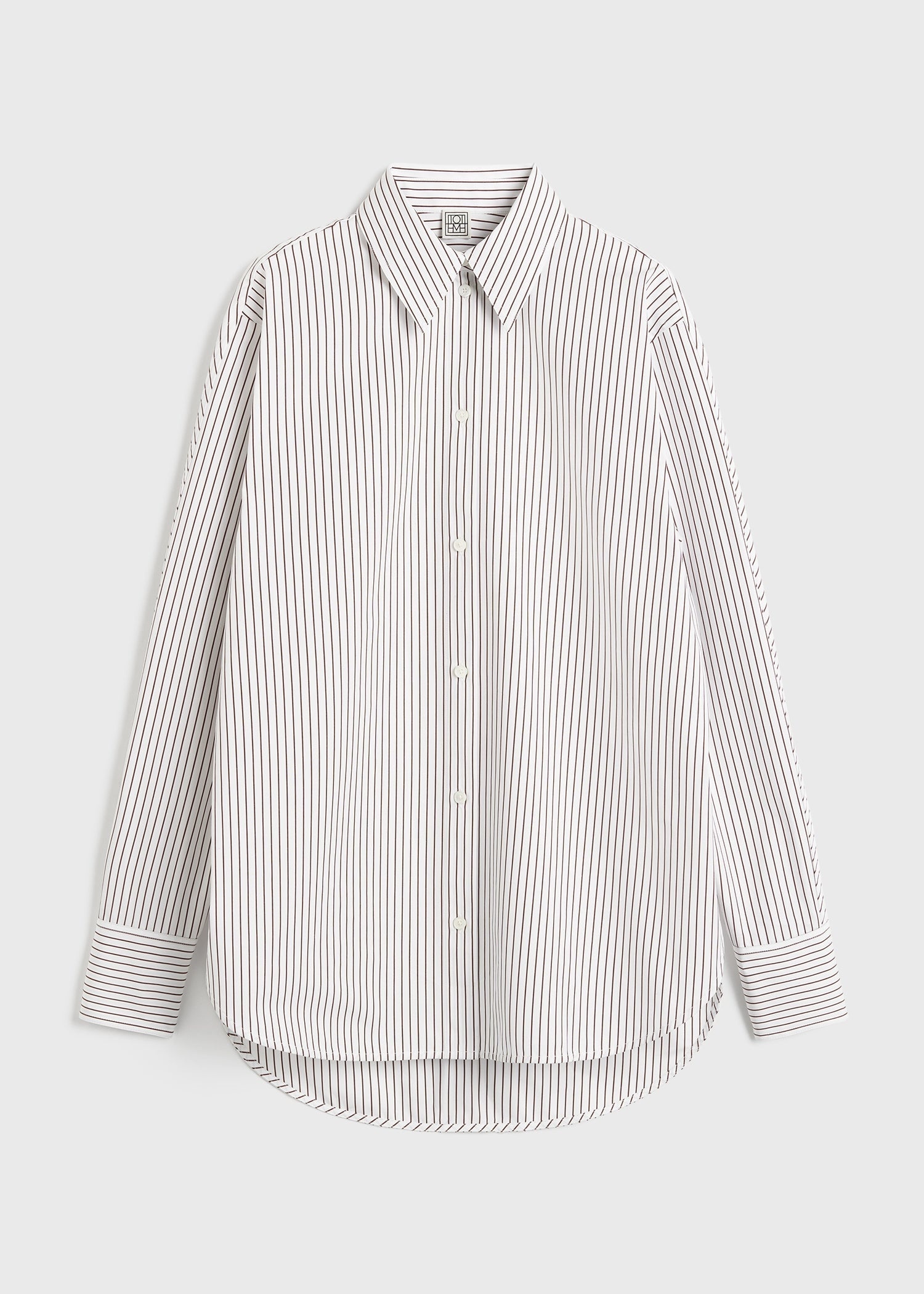 Kimono-sleeve poplin shirt white/brown - 1