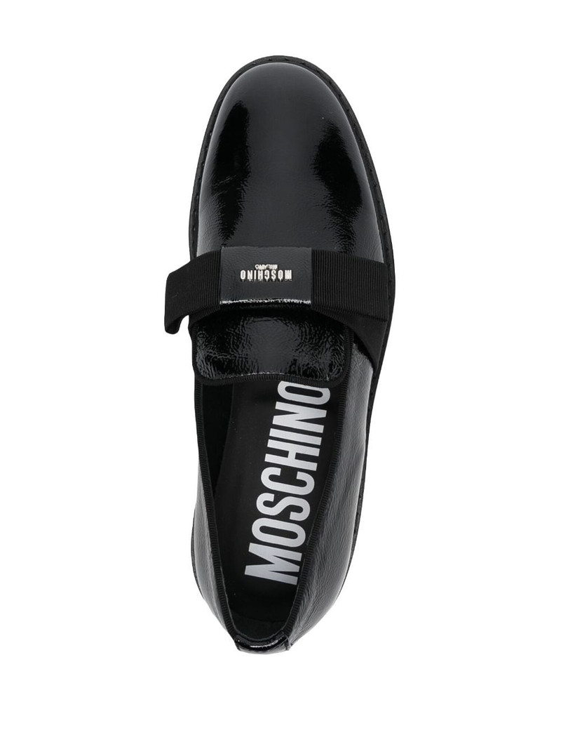 logo plaque bow-detail loafers 4