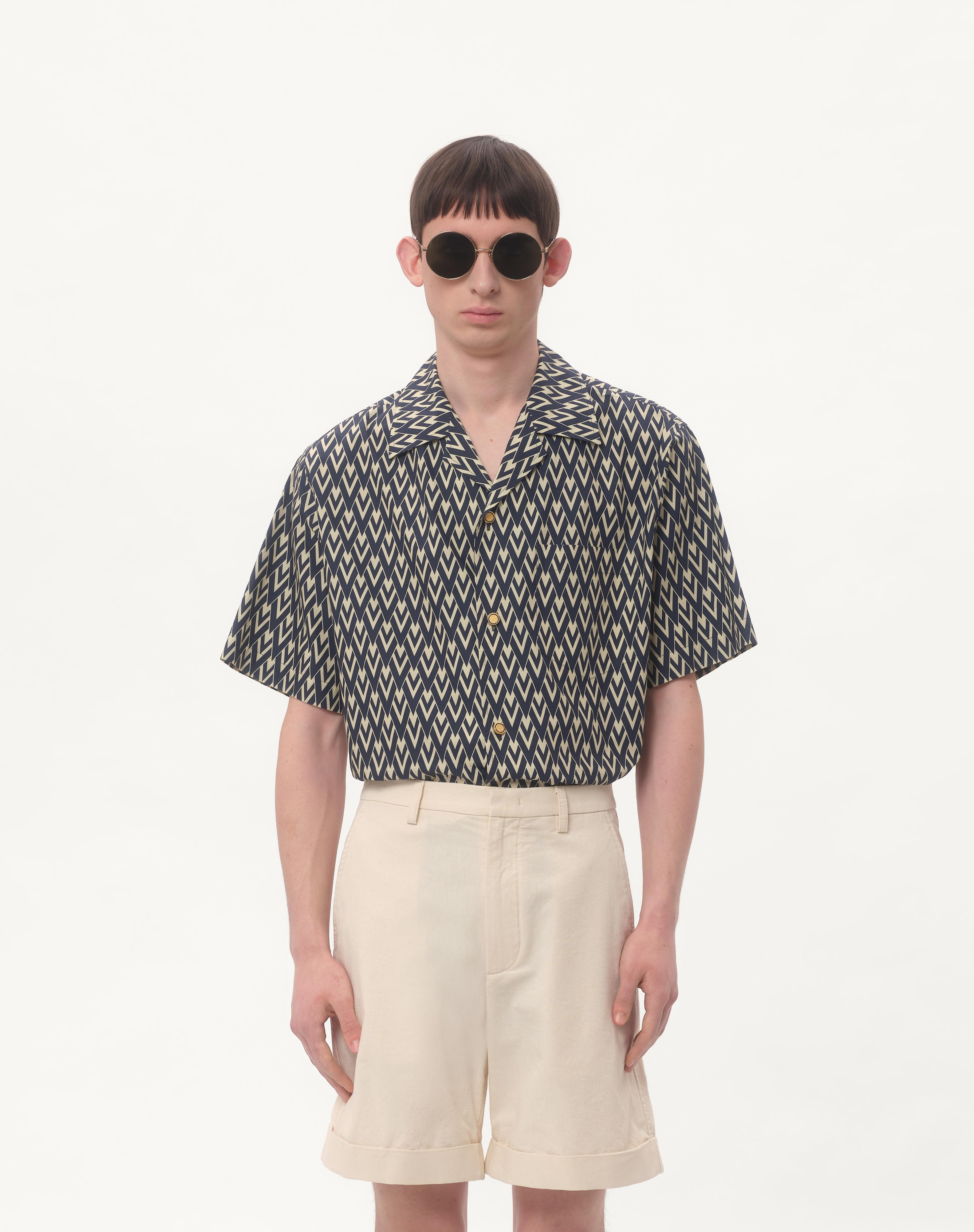 COTTON POPELINE BOWLING SHIRT WITH TOUTE LA V PRINT - 6