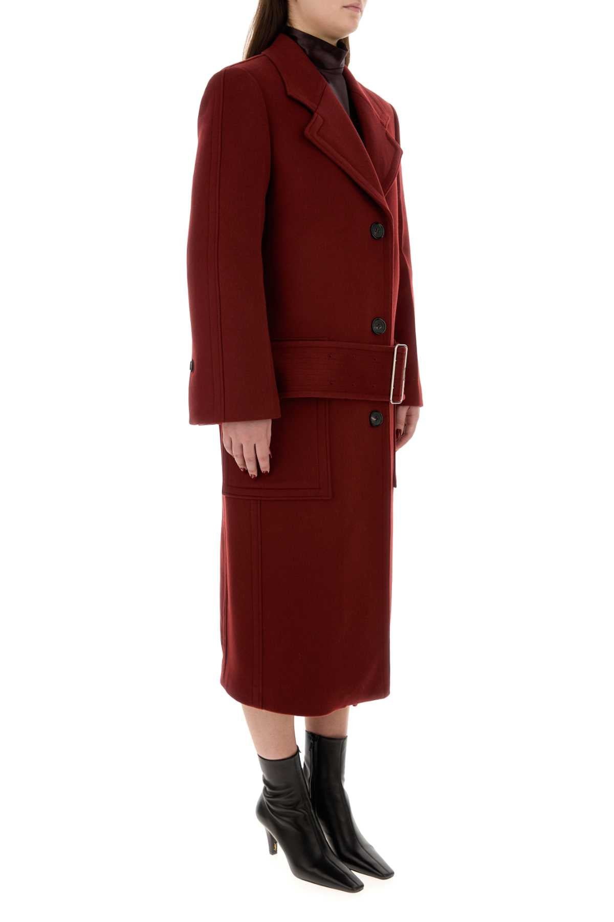 Salvatore Ferragamo Women Tiziano Red Wool Blend Coat - 3