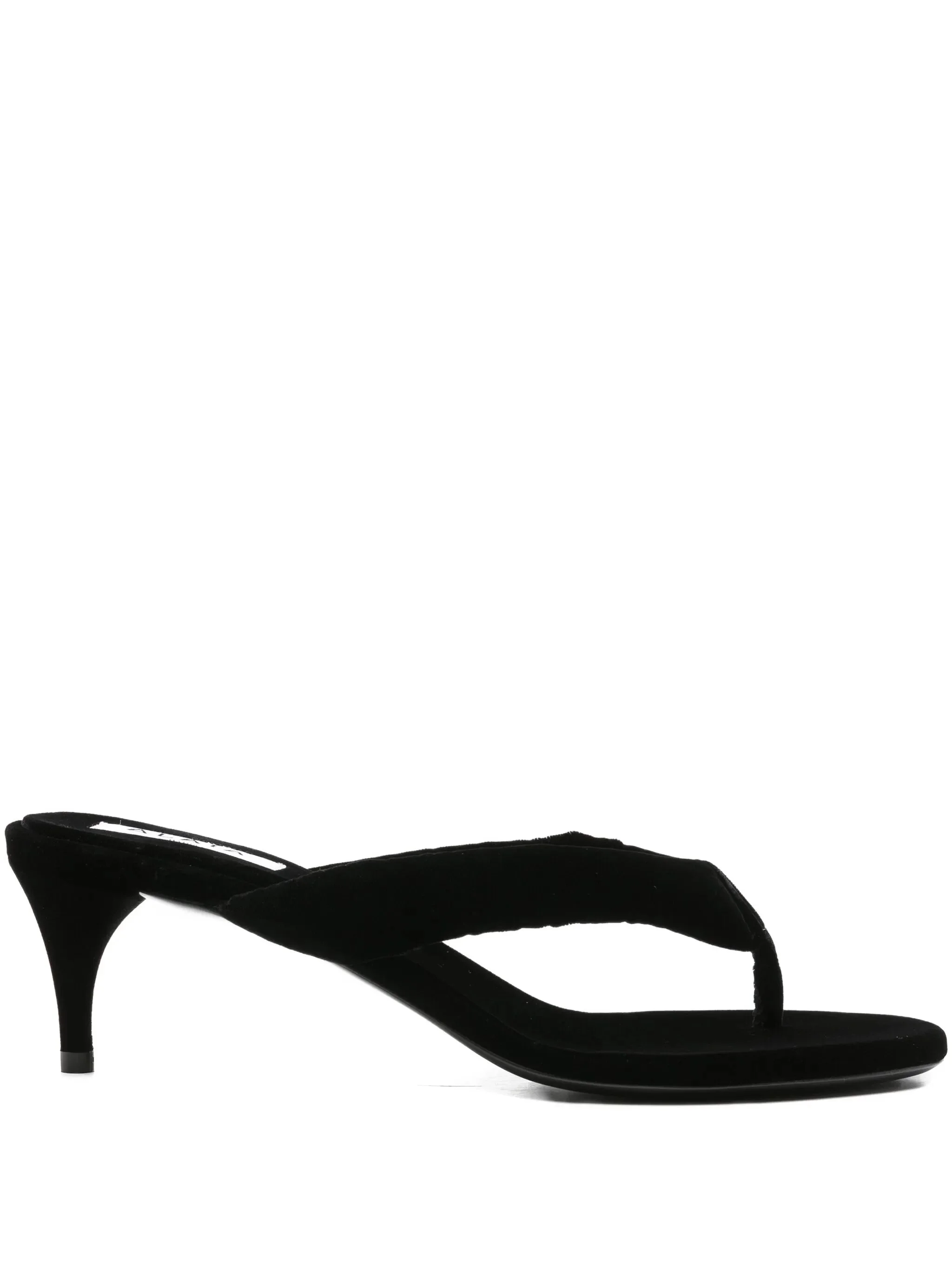 55mm velvet knotted thong mules - 1