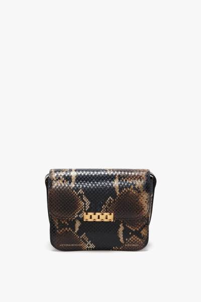 Victoria Beckham Mini Chain Shoulder Bag In Navy-Brown Leather outlook