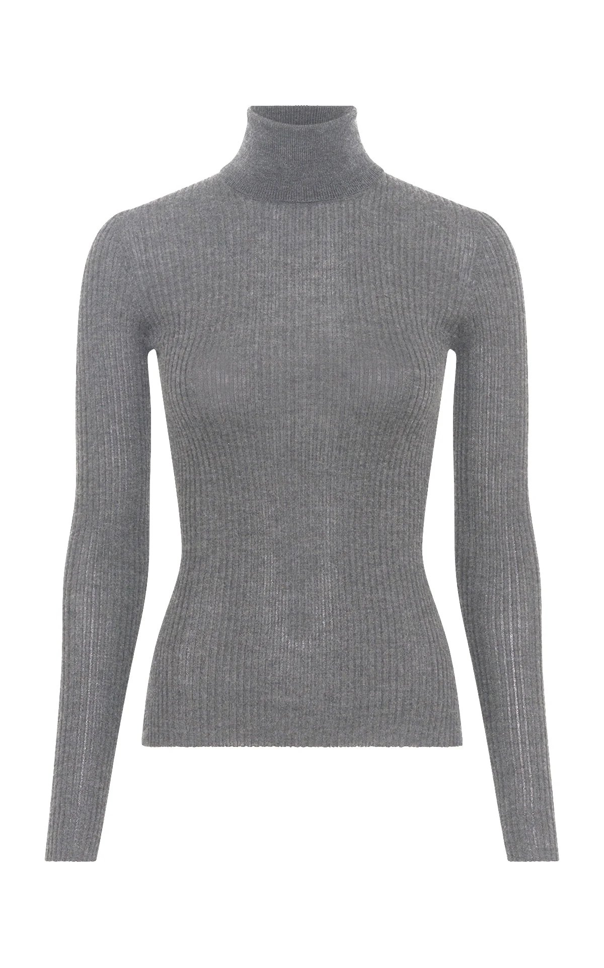 Peppe Knit Turtleneck in Smoke Cashmere Silk - 1
