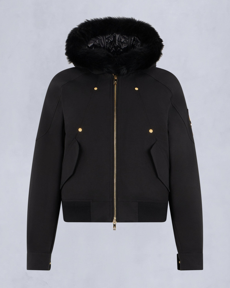 GOLD SERIES LOGAN SHEARLING TRIM BOMBER JACKET 1