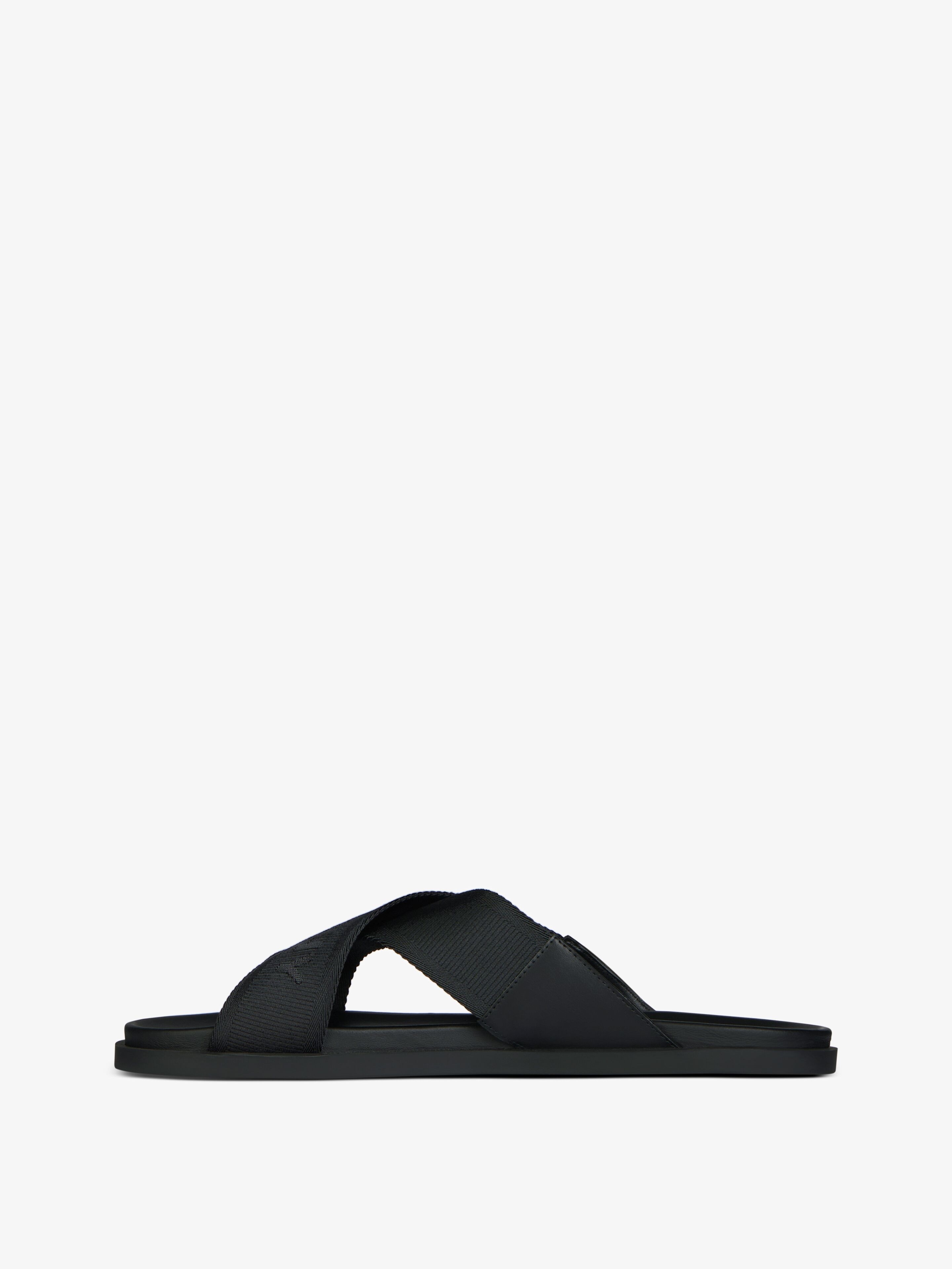 G PLAGE SANDALS WITH CROSSED STRAPS IN WEBBING - 3