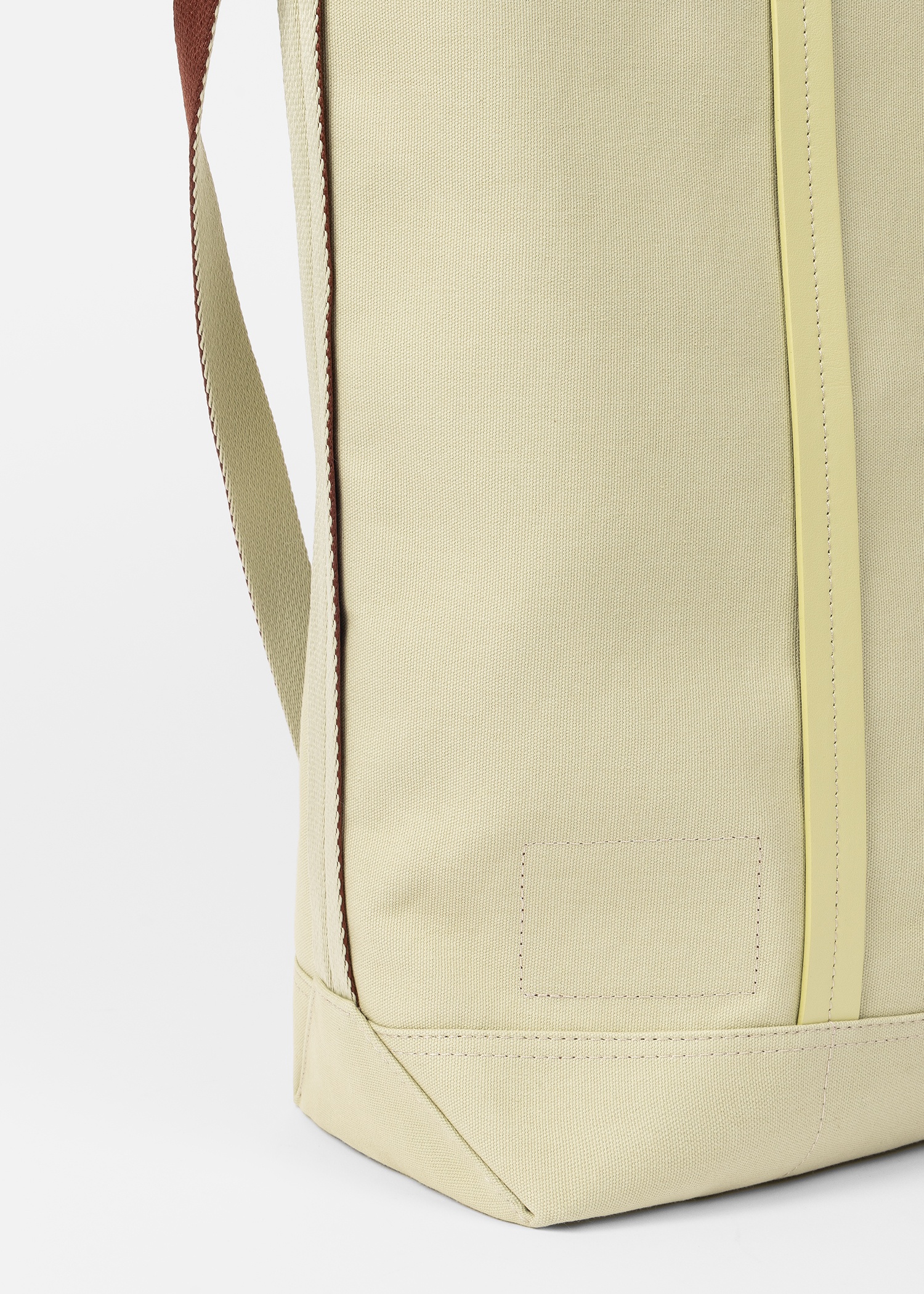 Beige Canvas Reversible Tote Bag With Shoulder Strap - 5