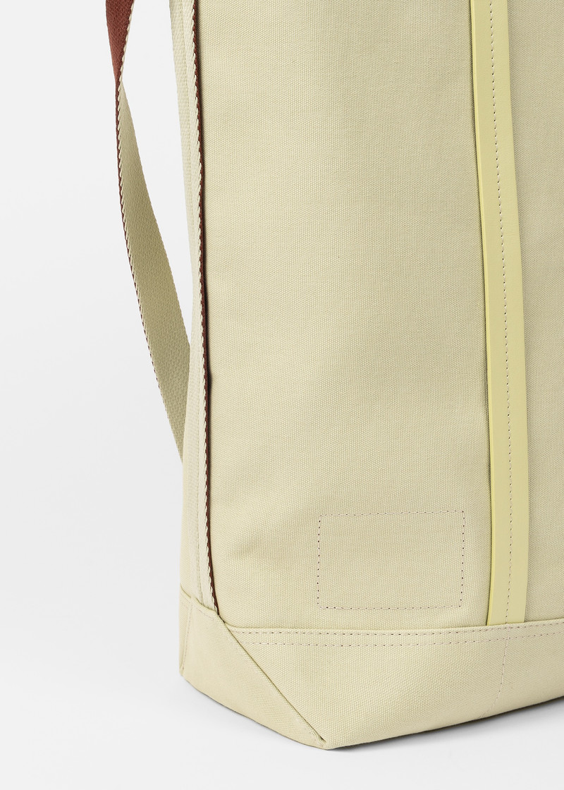 Beige Canvas Reversible Tote Bag With Shoulder Strap 5