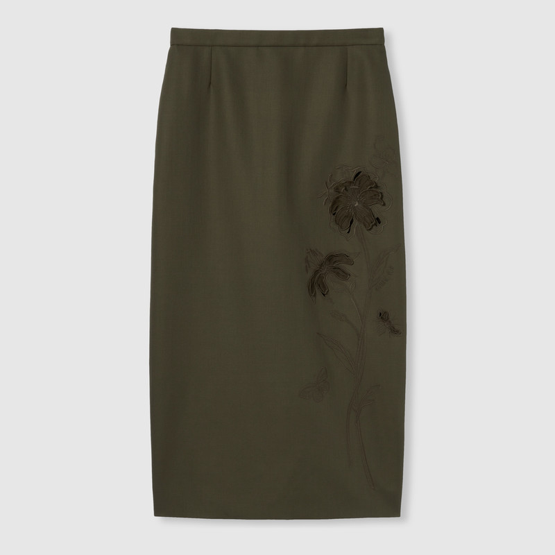 Wool mohair skirt with embroidery 1