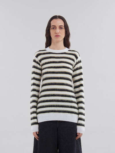 Marni BLACK AND WHITE STRIPED WOOL-MOHAIR JUMPER outlook