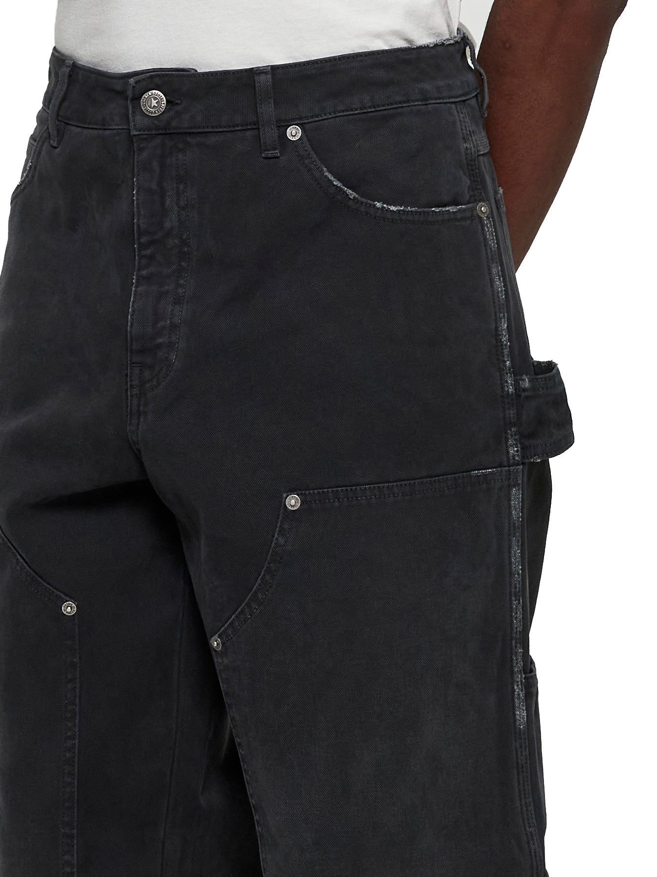 Black denim jeans with patches - 5