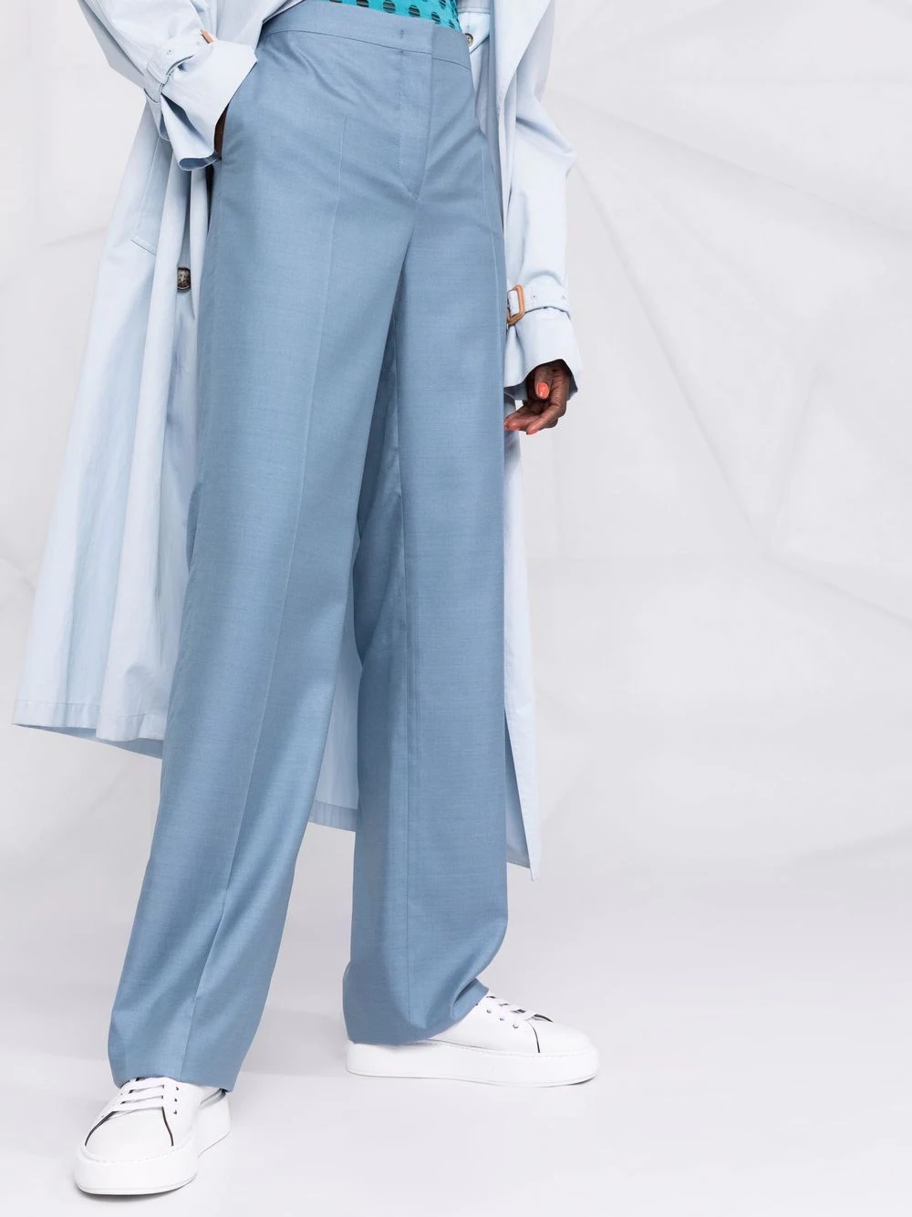 high-waisted silk trousers - 5