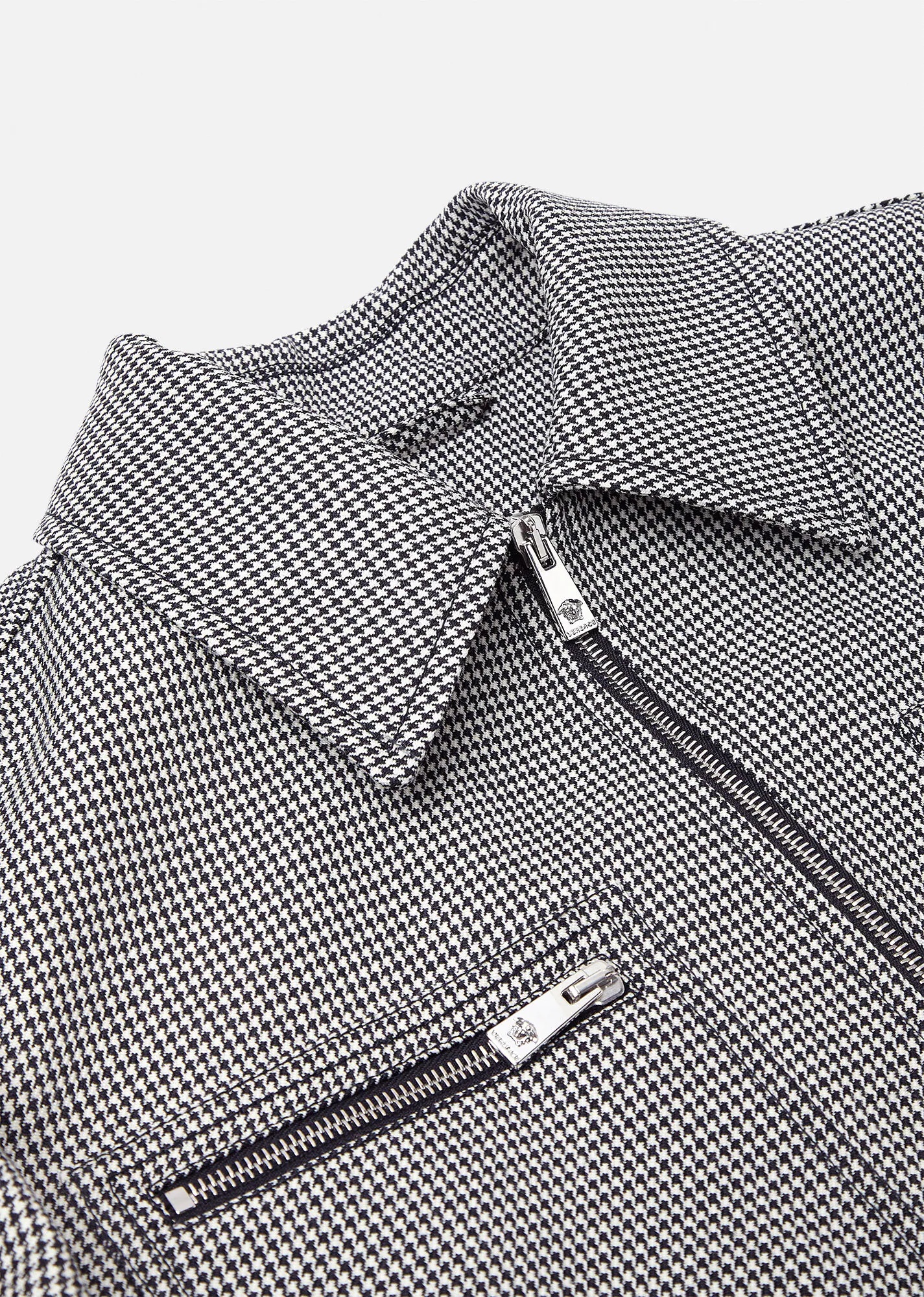 Houndstooth Zip Blouson Jacket - 4