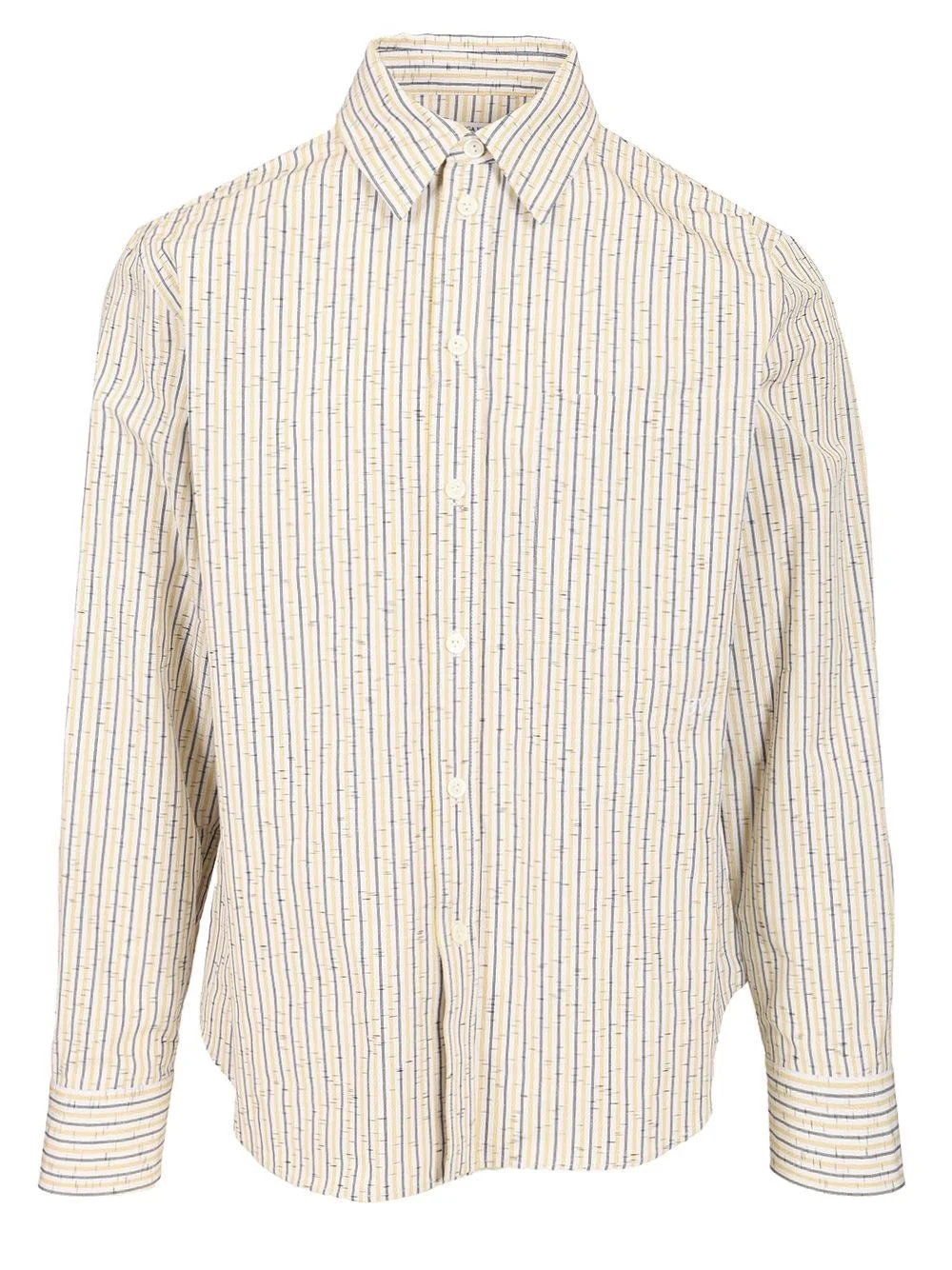 Bottega Veneta Men Striped Cotton And Linen Shirt - 1
