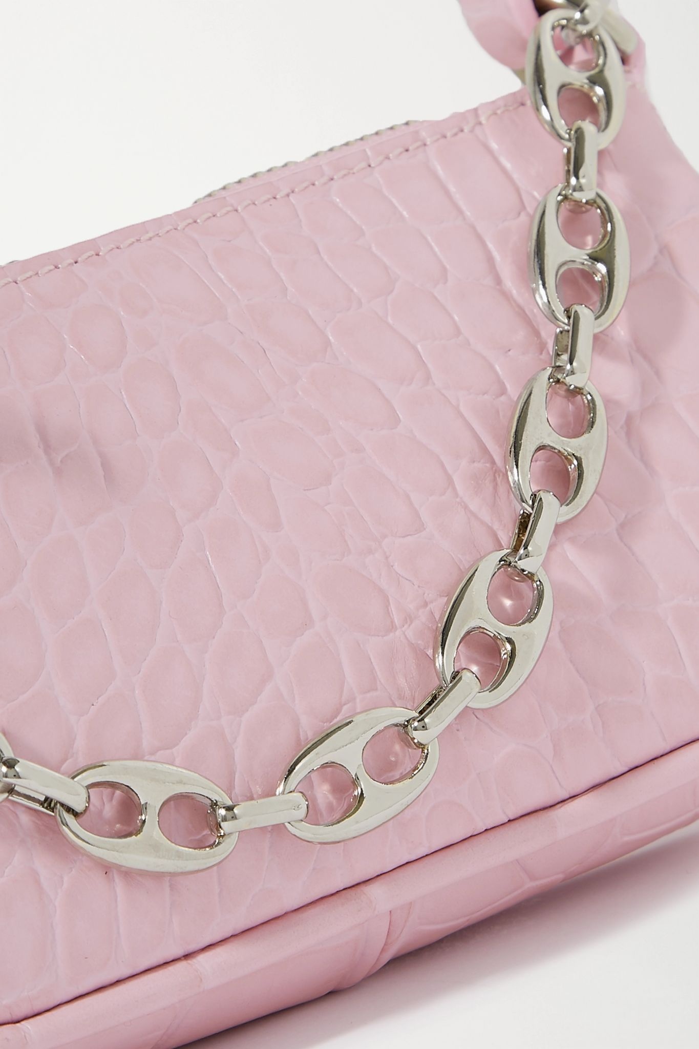 Rachel mini chain-embellished croc-effect leather shoulder bag - 4