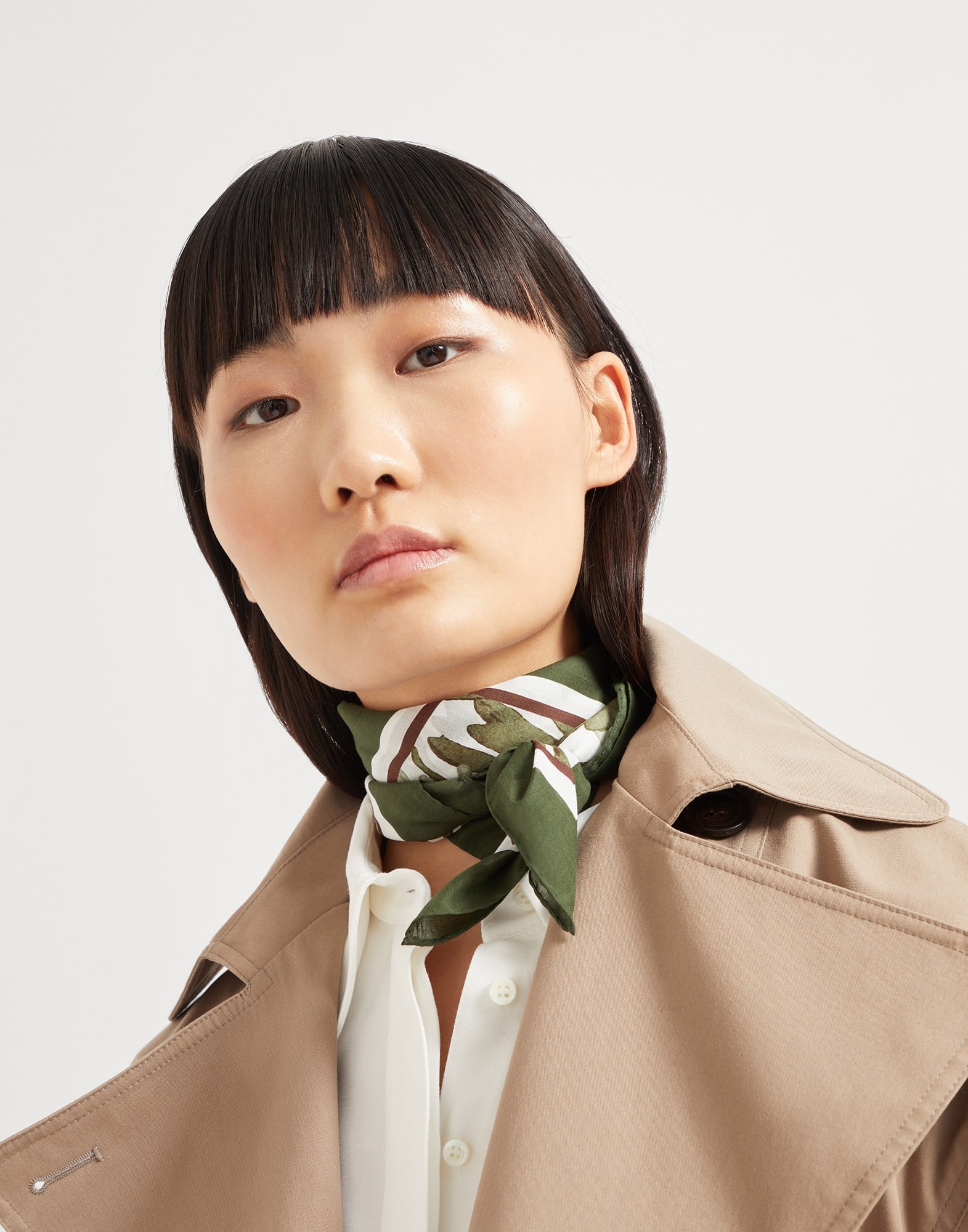 Herbarium print cotton foulard - 4