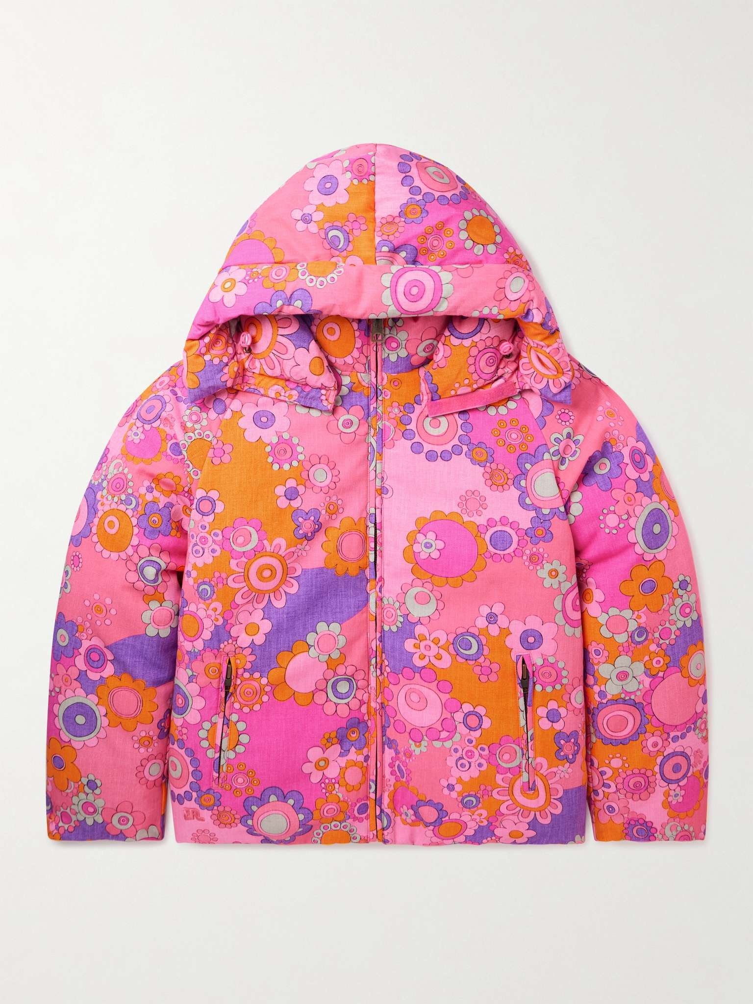 Floral-Print Cotton and TENCEL™ Lyocell-Blend Down Hooded Jacket - 1