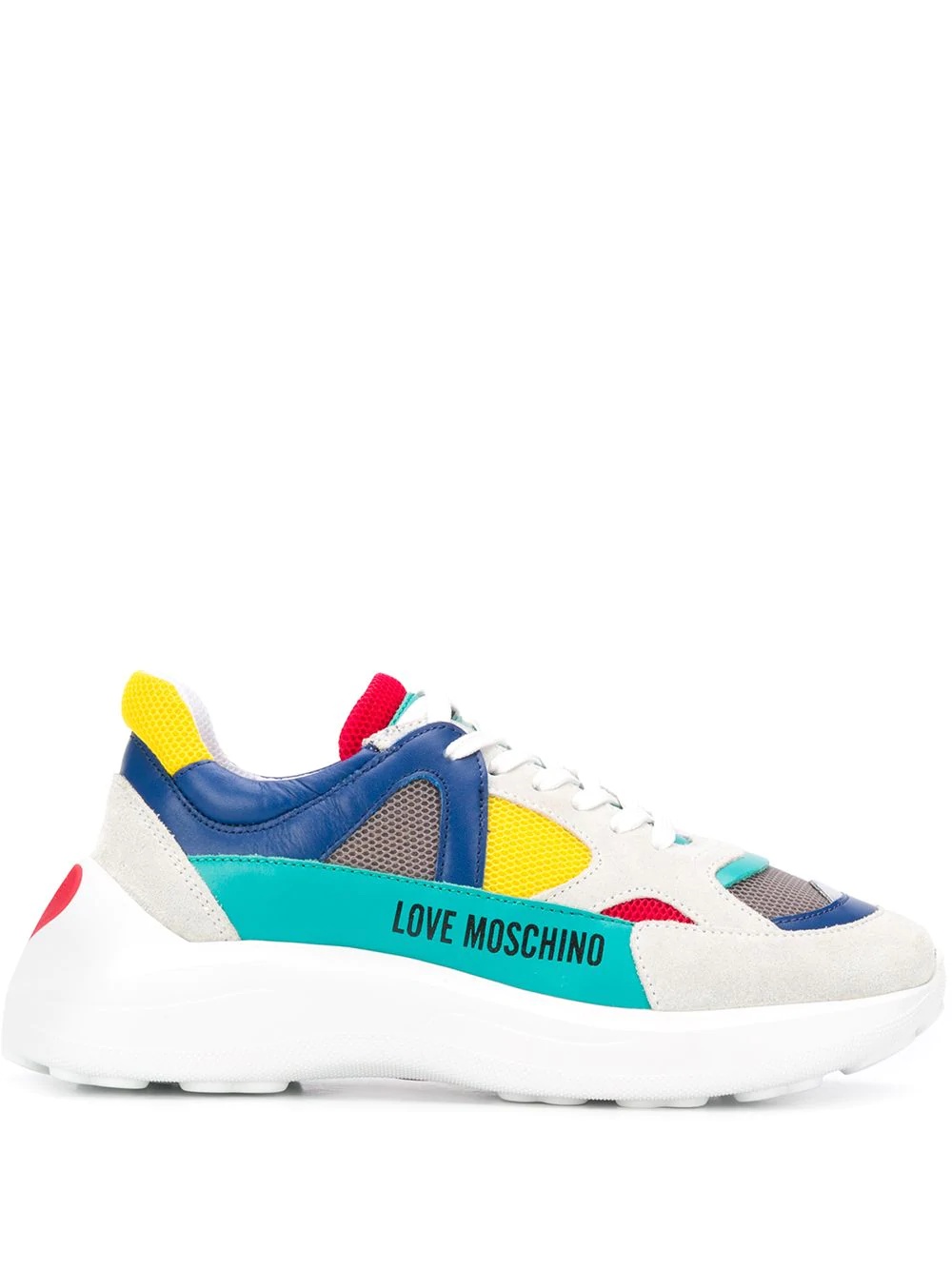 colour blocked low top sneakers - 1