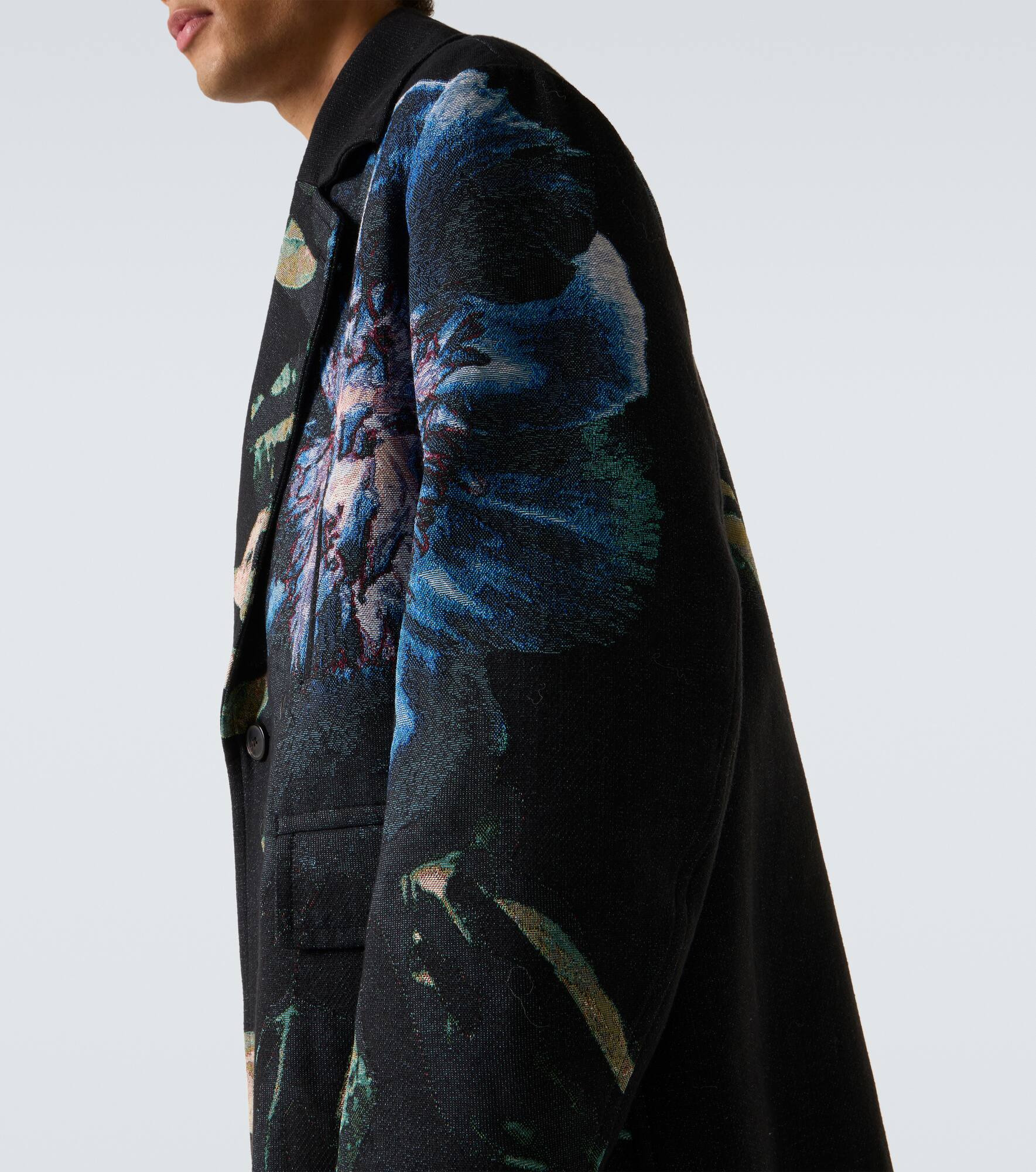 Double-breasted jacquard printed coat - 6