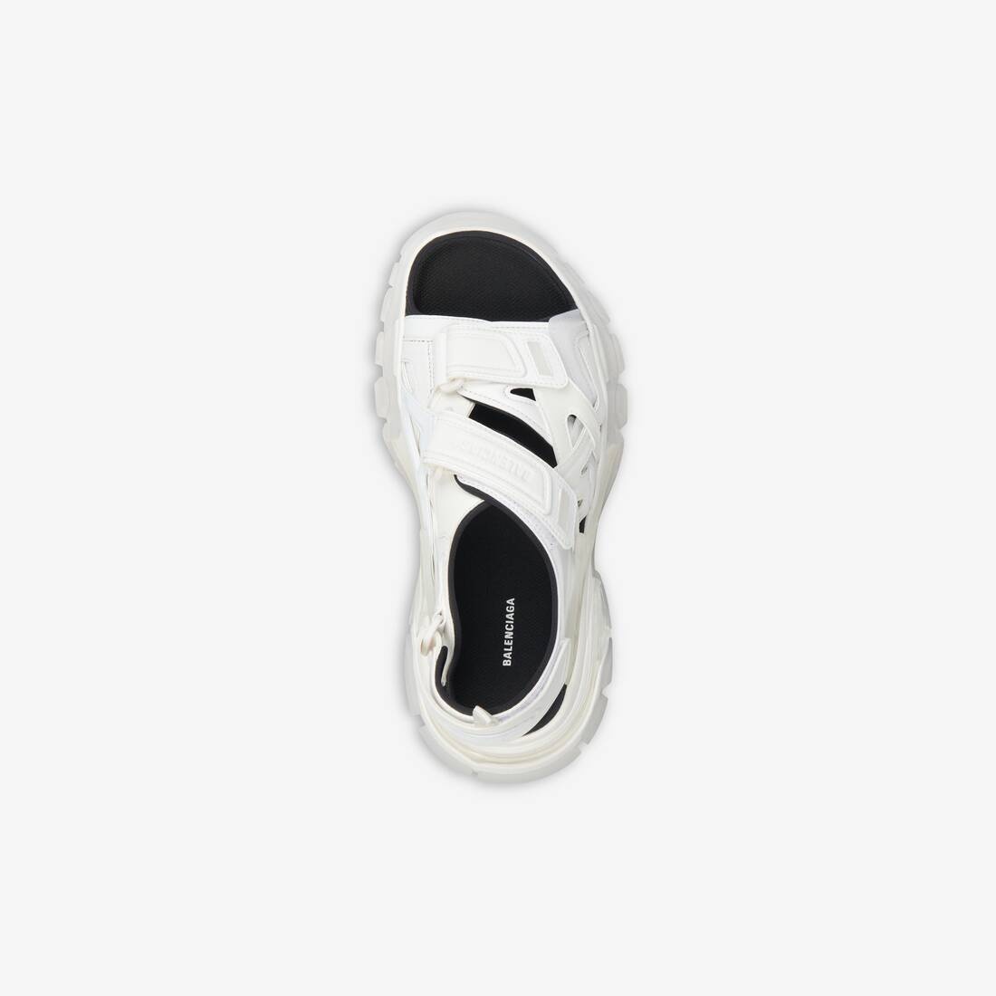 Men's Track Sandal Clear Sole in White/black - 5