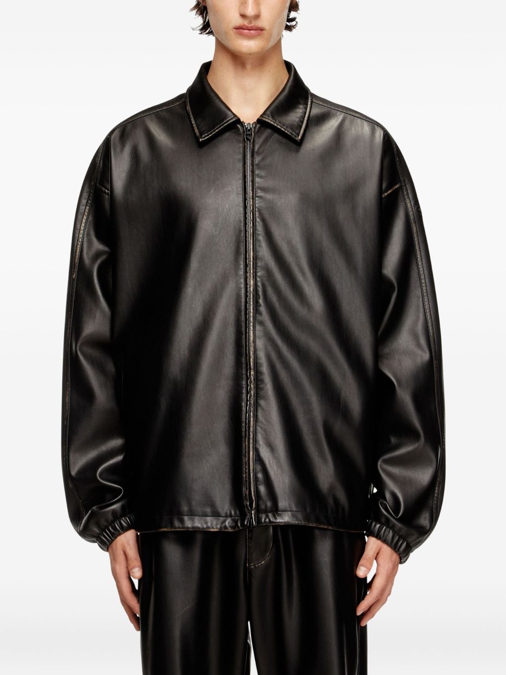 zip-front panelled jacket - 3