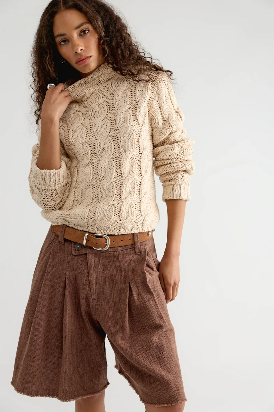 Simone Cable Knit Pullover - 1
