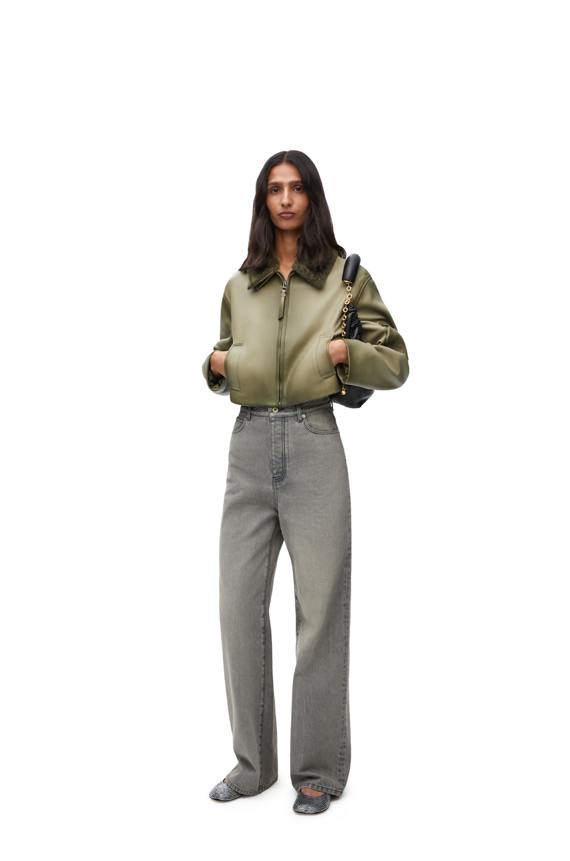 Cropped jacket in nappa lambskin - 2