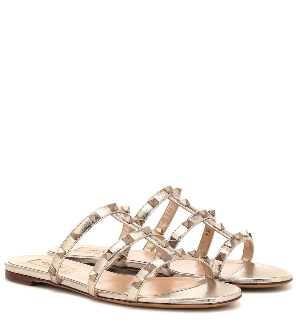 Rockstud leather sandals - 1