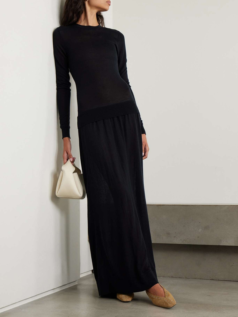 Totême Silk-blend maxi dress Black outlook