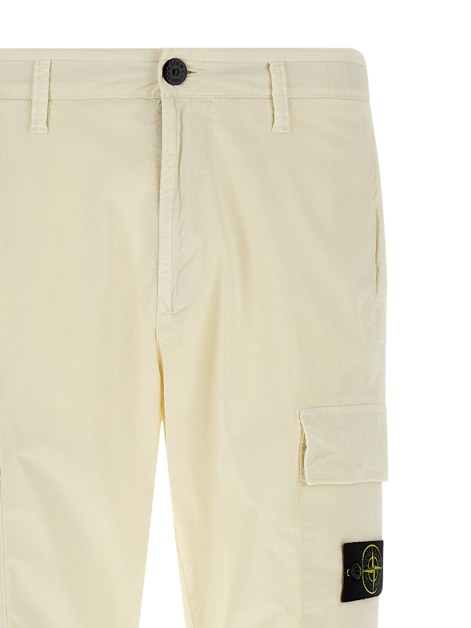 Logo Badge Cargo Pants Beige - 3