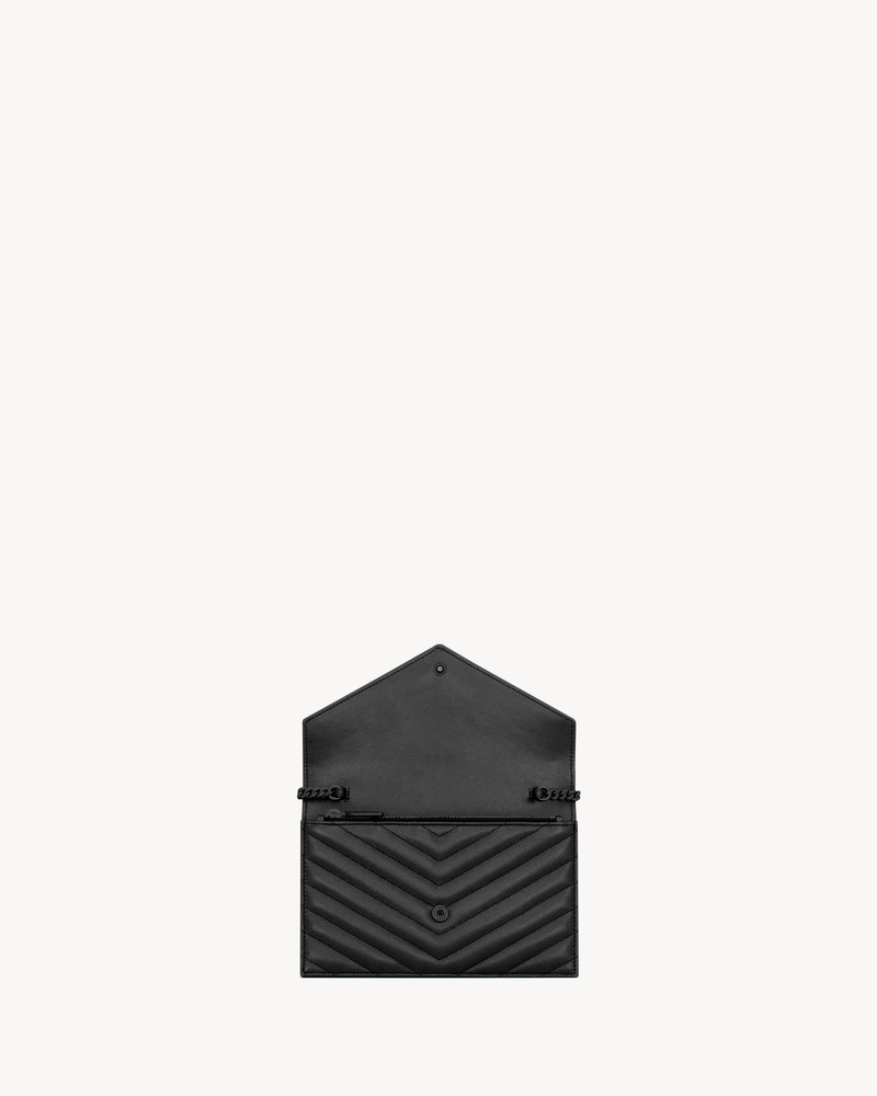 CASSANDRE ENVELOPE CHAIN WALLET IN GRAIN DE POUDRE LEATHER 4