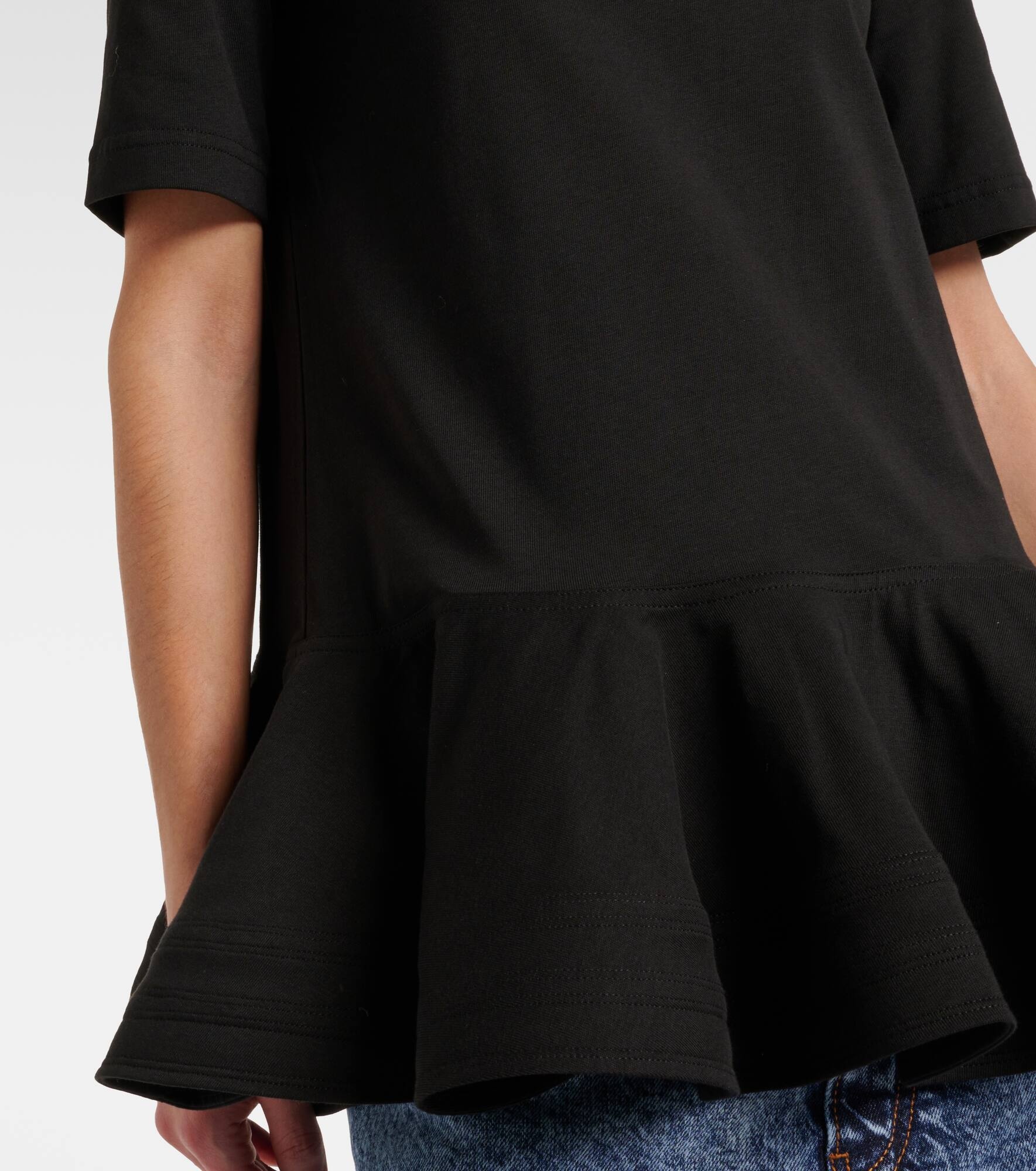 Peplum cotton jersey T-shirt - 5