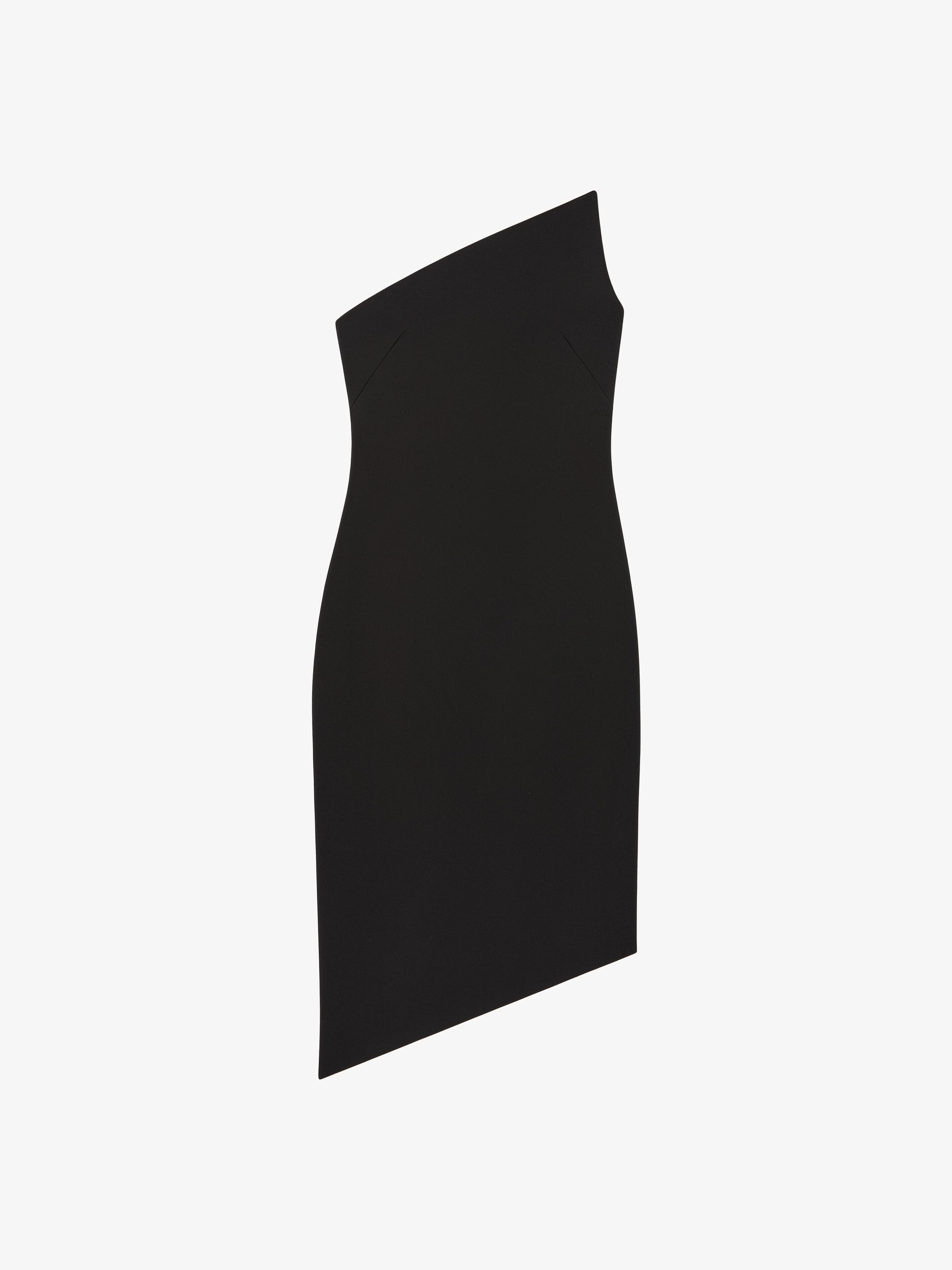 ASYMMETRIC BUSTIER DRESS IN WOOL - 1