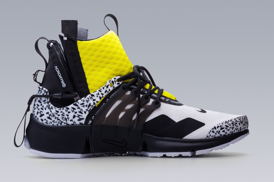 APM2-100 Nike® Air Presto Mid / Acronym® White/Dynamic Yellow/Black - 21