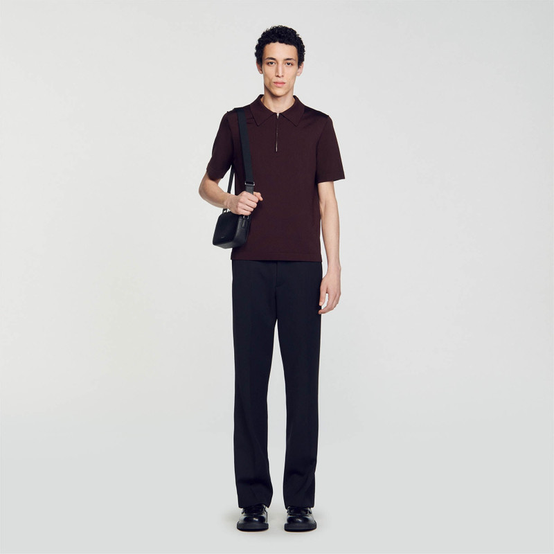 Sandro KNITTED POLO SHIRT WITH ZIP COLLAR outlook