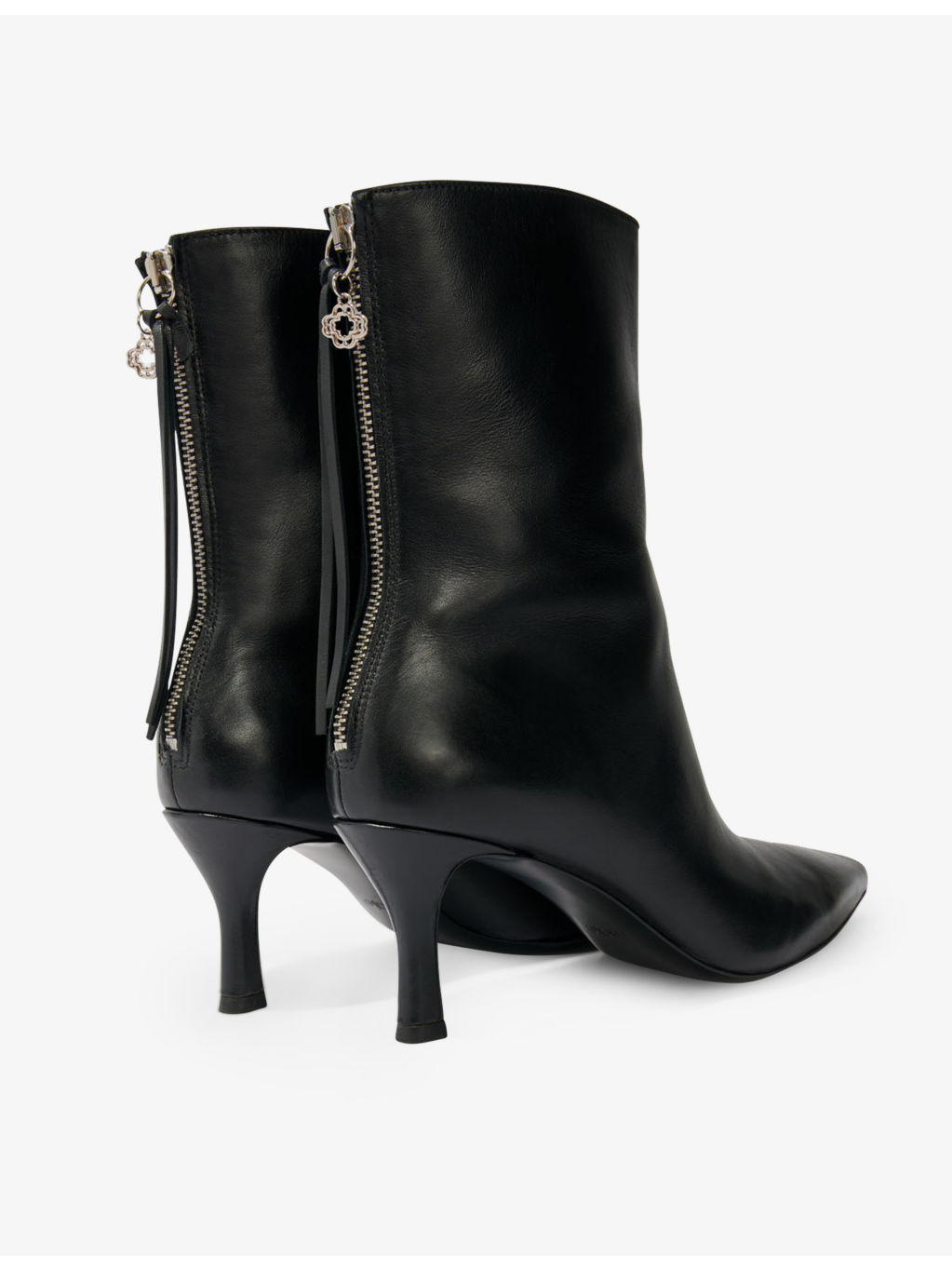 CLover-embellished kitten-heel leather ankle boots - 4