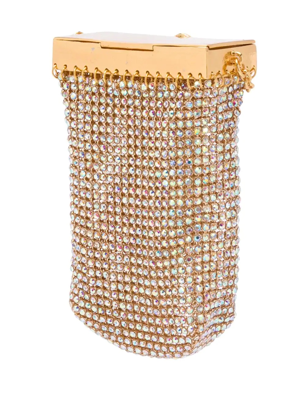 gold-tone crystal pouch bag - 3