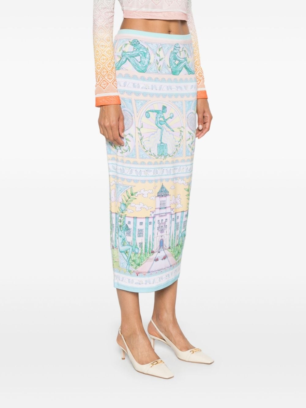 Vase-print midi skirt - 3