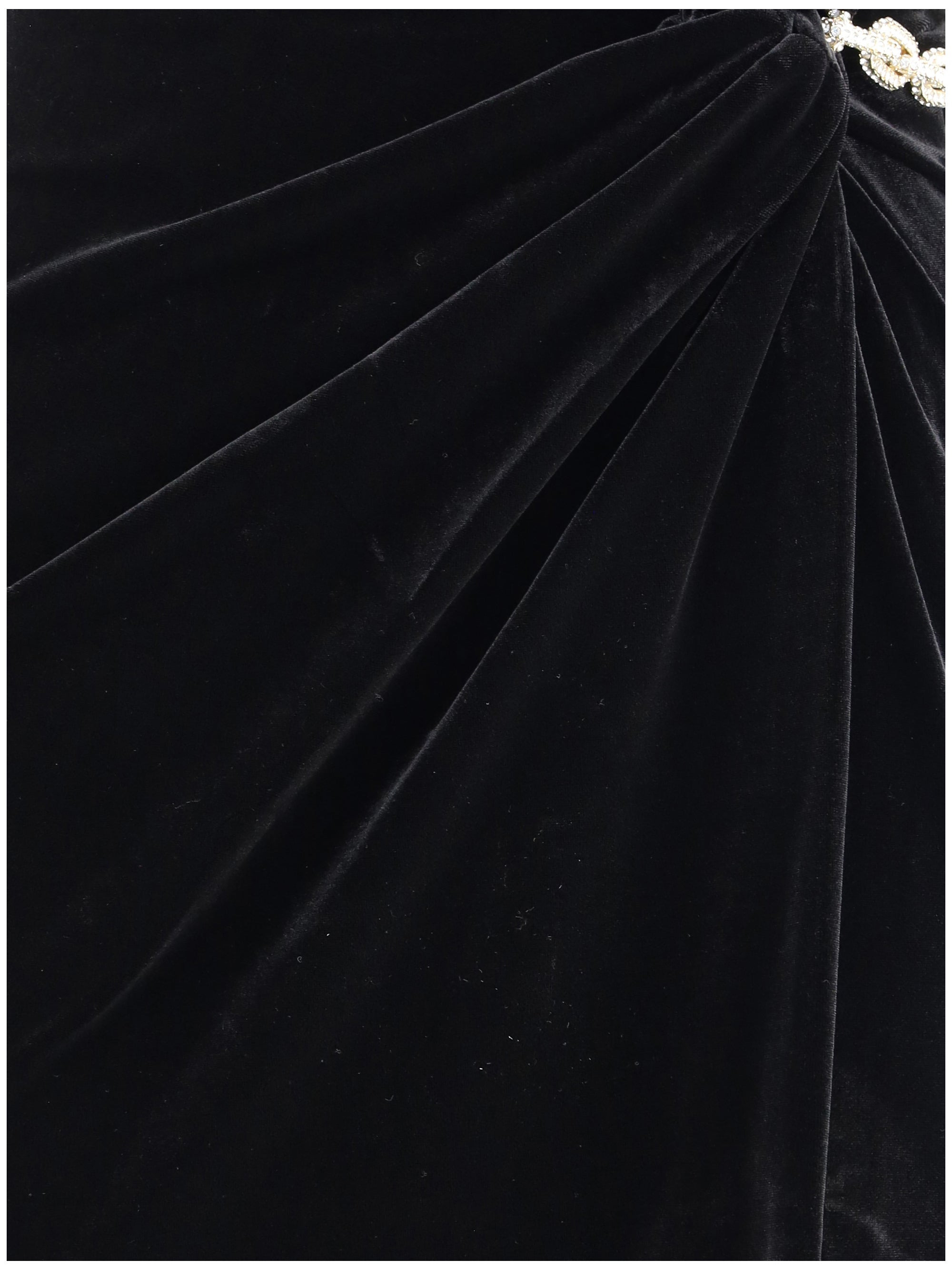 Self-Portrait Women Black Velvet Embellished Midi Dress - 3