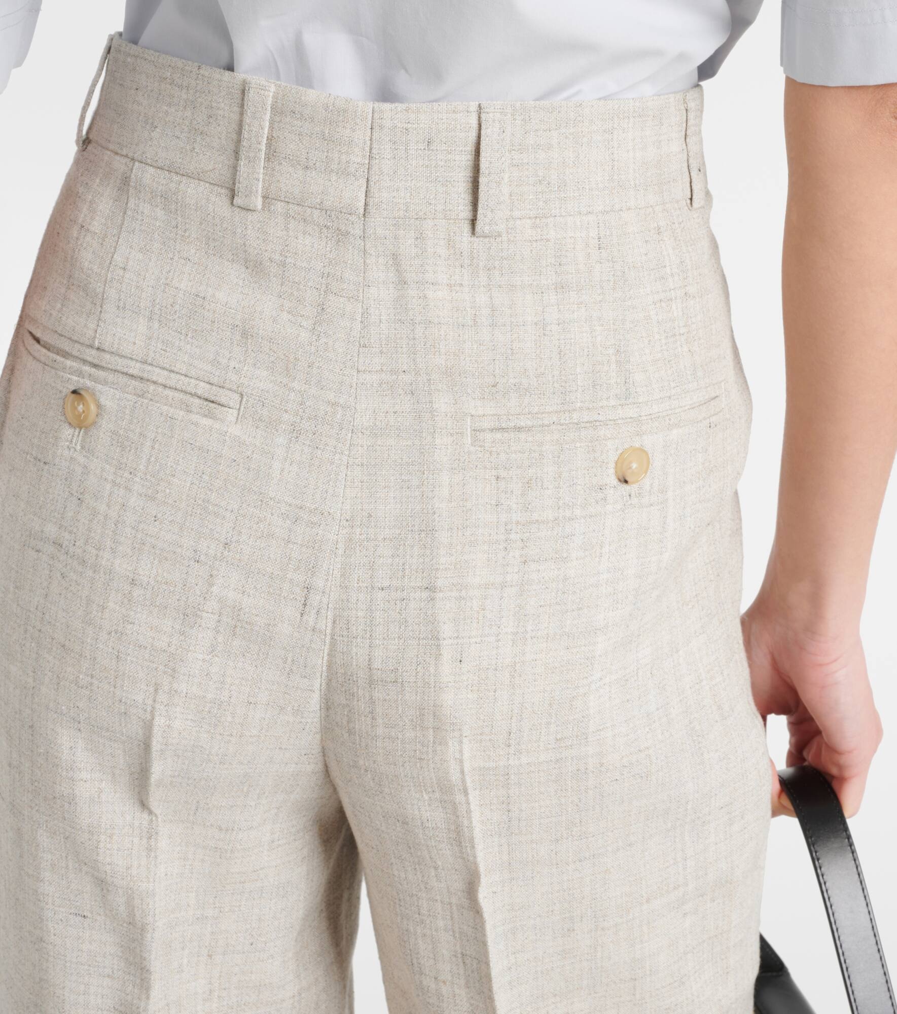 Pleated tailored straight pants - 6