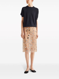 Prada Mirror-embellished organza midi-skirt | farfetch