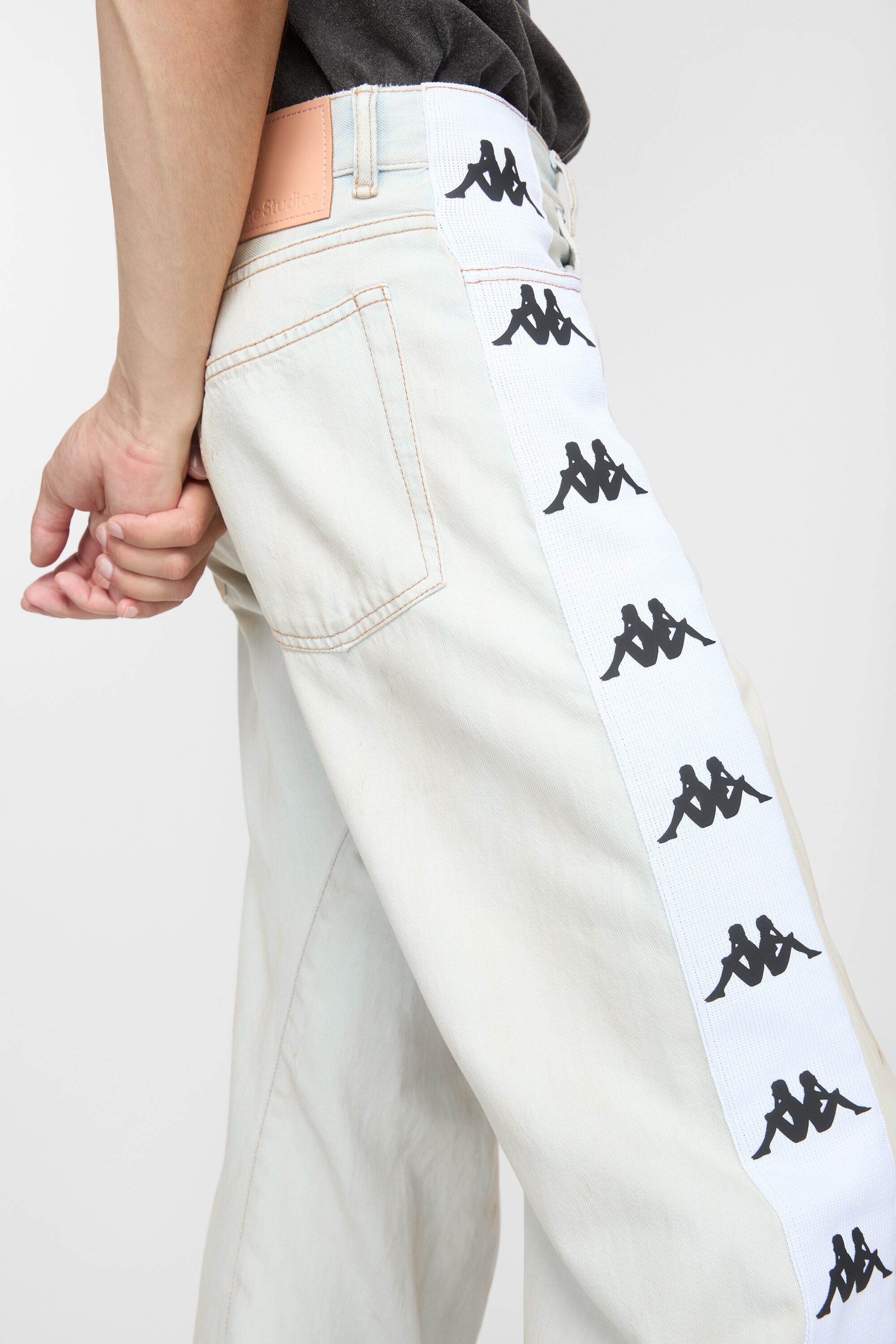 Loose fit jeans - 2006M Acne Studios x Kappa - Light blue/white - 6