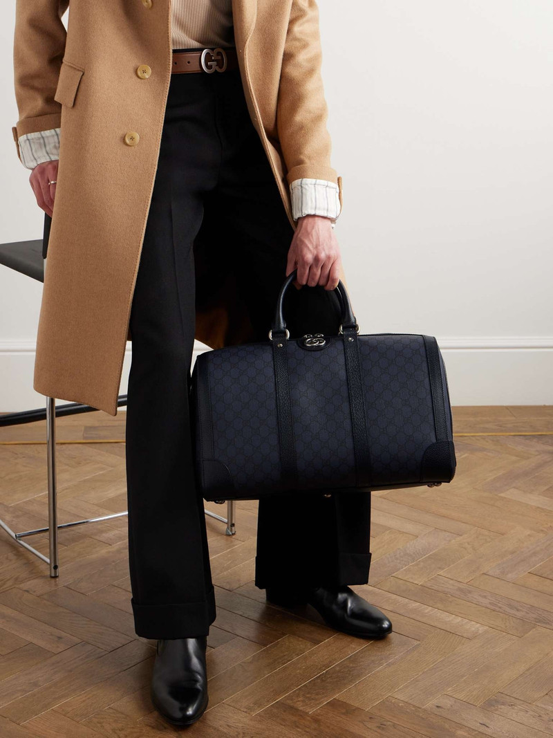 GUCCI Ophidia Leather-Trimmed Monogrammed Coated-Canvas Duffle Bag outlook